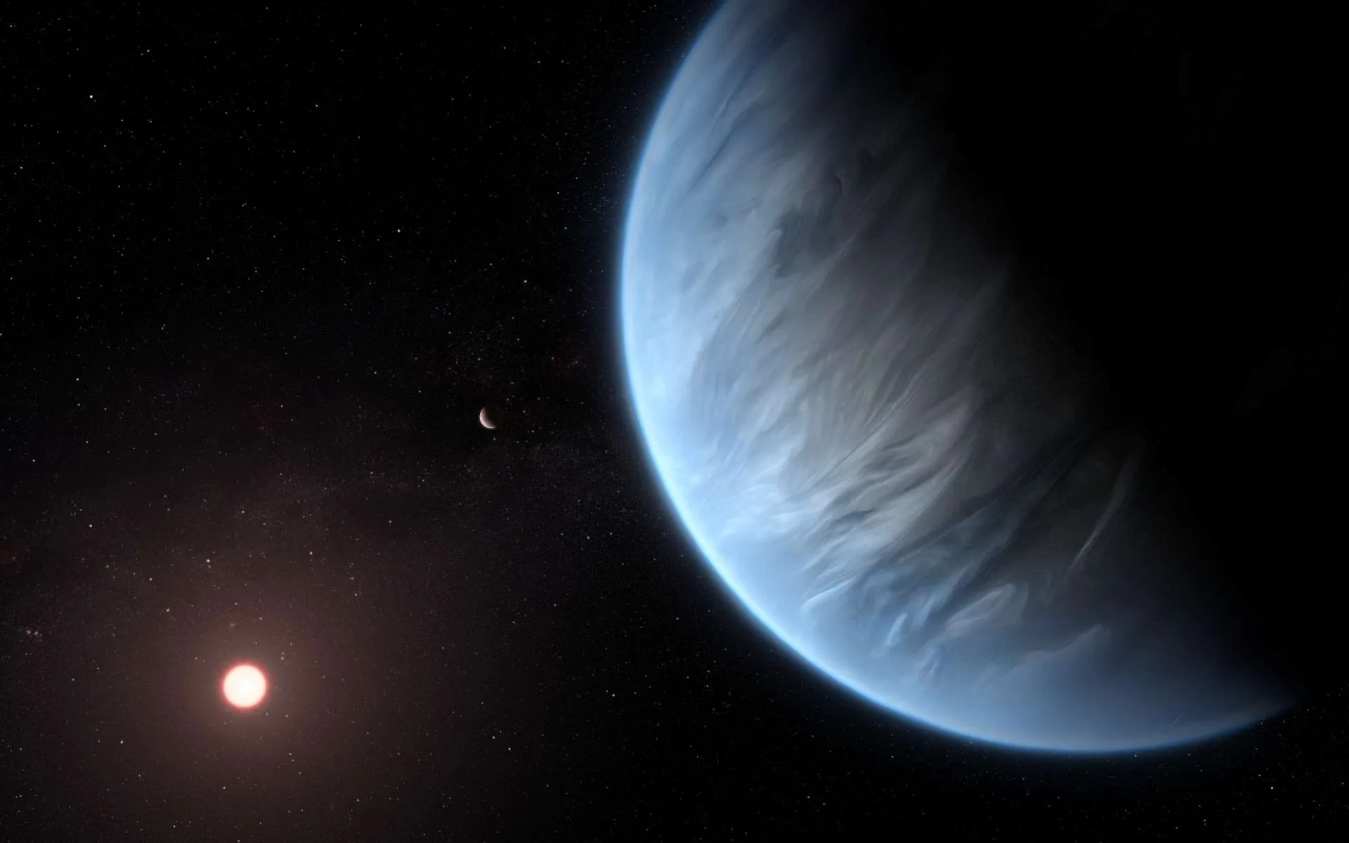 Illustration de l'exoplanète K2-18 b